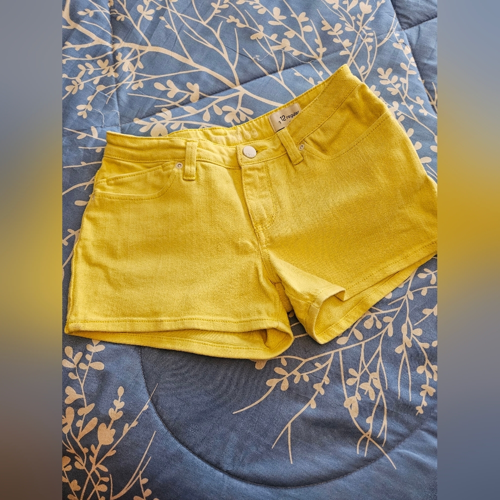 Gapkids Girls Yellow Denim Shorts Size 12 NWOT